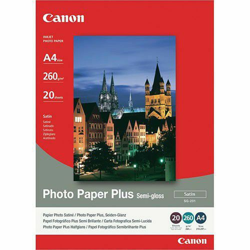 Canon Photo Paper Plus Semi-gloss SG-201 21x29.7cm 20 listova foto papir za ispis fotografije Satin 260gsm ISO91 A4 20 sheets SG201A4 (BS1686B021AA)