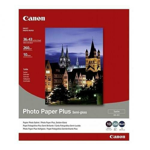 Canon Photo Paper Plus Semi-gloss SG-201 36x43cm 10 listova foto papir za ispis fotografije Satin 260gsm ISO91 14x17" 10 sheets SG20114X17 (BS1686B029AA)