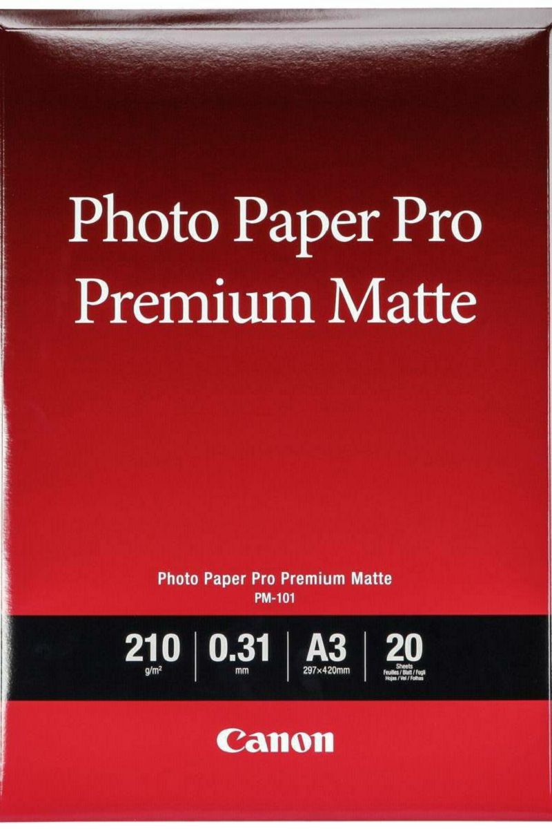 Canon Photo Paper Pro Premium Matte PM-101 21x29.7cm A4 20 listova foto papir za ispis fotografije Smooth matte 210gsm ISO92 0.31mm 20 sheets PM101A4 (BS8657B005AA)