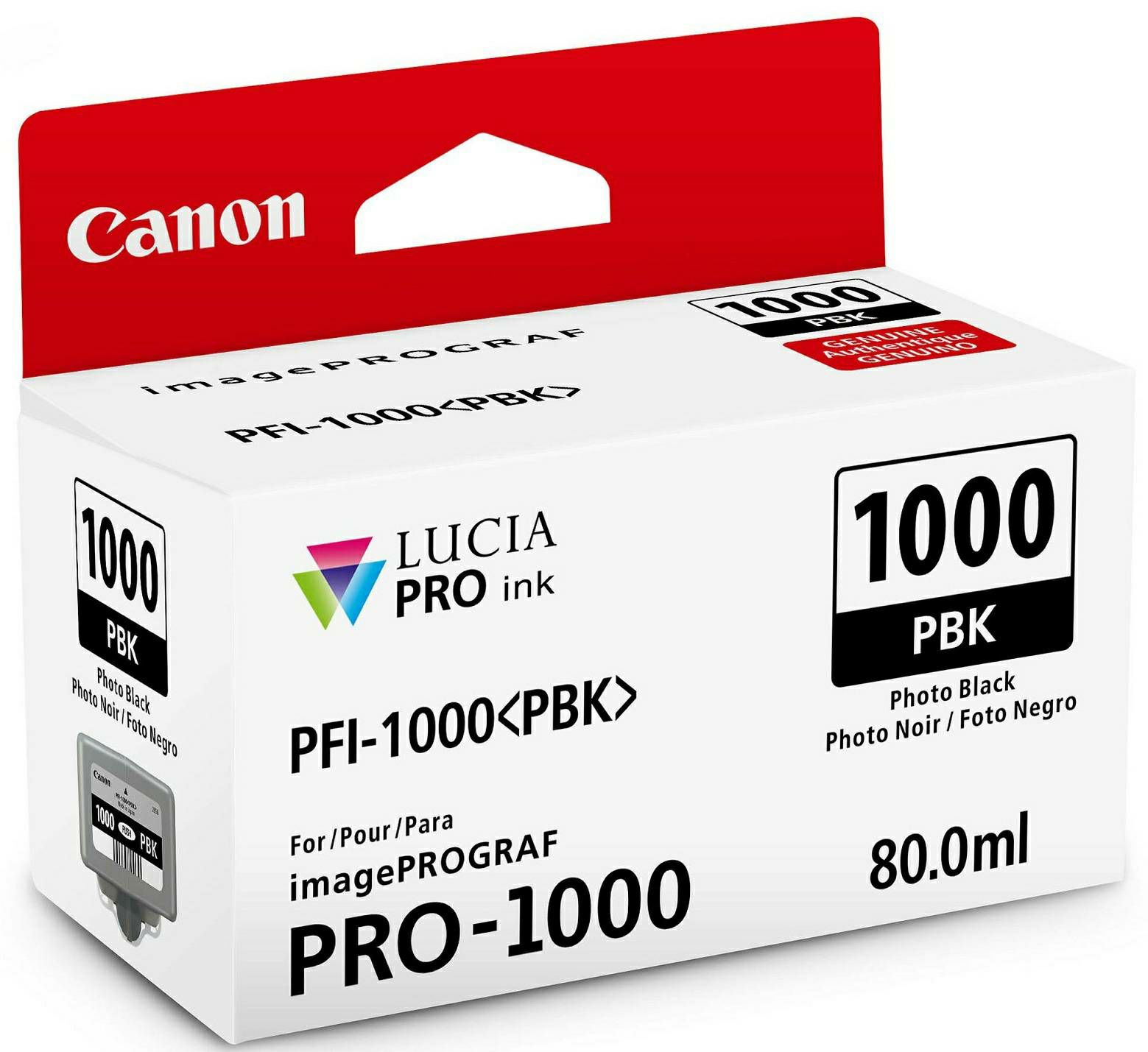 Canon Pigment Ink Tank PFI-1000 Lucia PRO Photo Black 80ml PFI1000B foto crna tinta za printer imagePROGRAF PRO-1000 (0546C001AA)