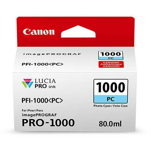 Canon Pigment Ink Tank PFI-1000 Lucia PRO Photo Cyan 80ml PFI1000PC foto cijan zeleno-plava tinta za printer imagePROGRAF PRO-1000 (0550C001AA)