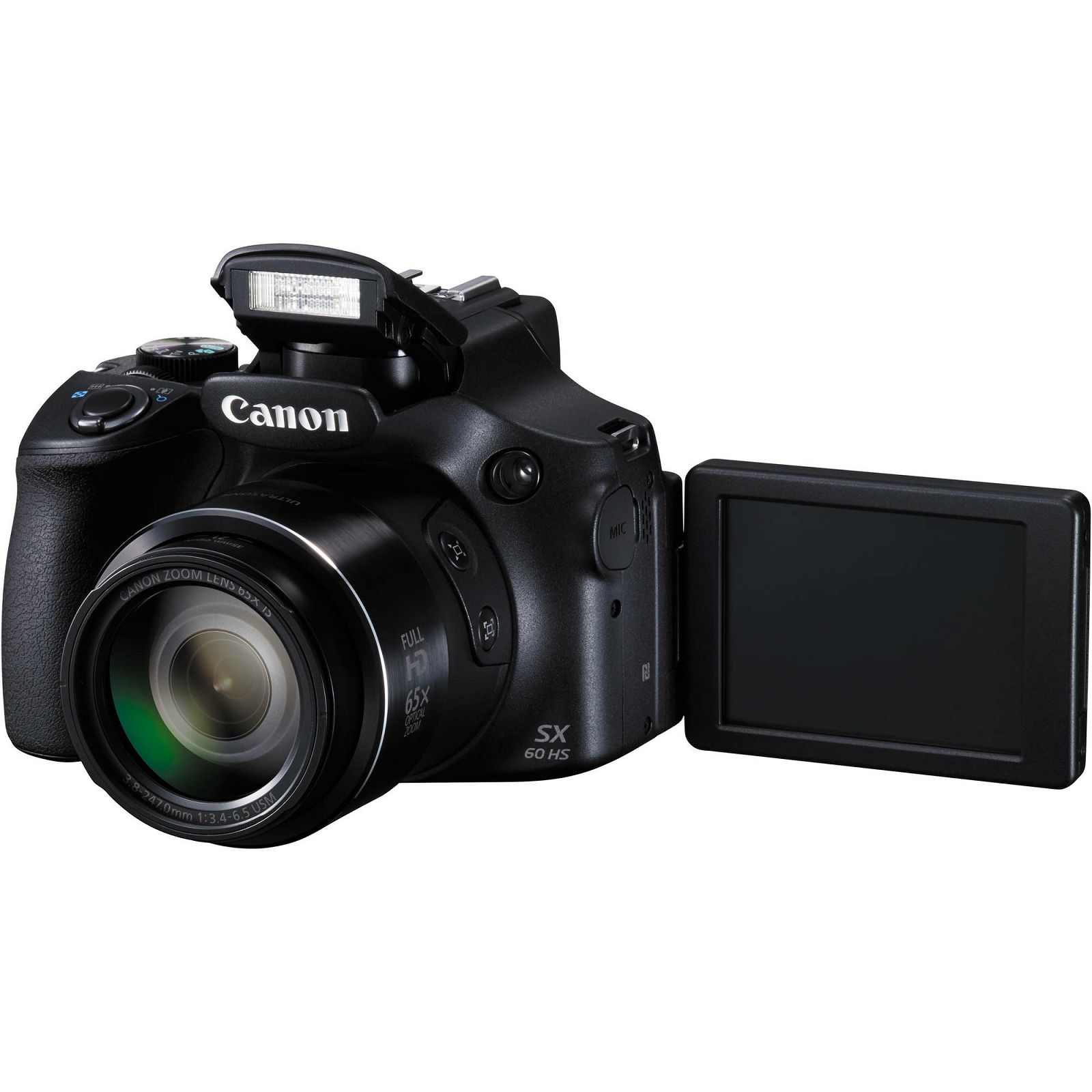 Canon PowerShot SX60 HS kompaktni digitalni fotoaparat SX60HS ultrazoom 65x s integriranim objektivom 3.8-247mm f/3.4-6.5 USM (9543B002AA)