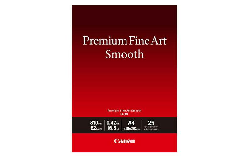 Canon Premium Fine Art Smooth FA-SM1 21x29.7cm A4 25 listova foto papir za ispis fotografije Cotton matte 310gsm ISO85 0.42mm 25 sheets FASM1A4 (BS1711C001AA)