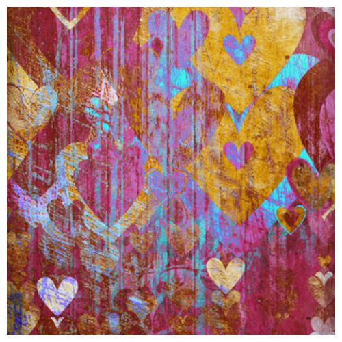 Click Props Background Vinyl with Print Hearts Brown 1,52x1,52m studijska foto pozadina s grafikom