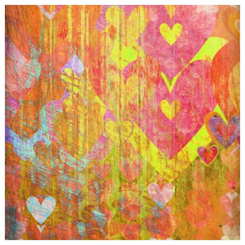 Click Props Background Vinyl with Print Hearts Yellow 1,52x1,52m studijska foto pozadina s grafikom