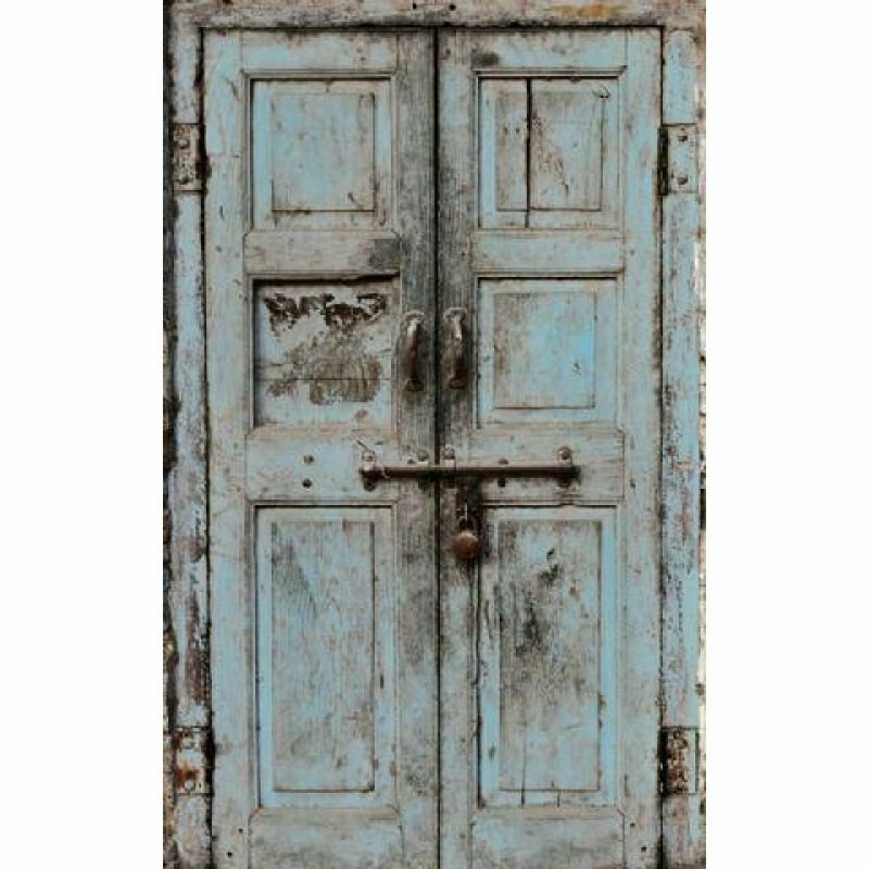 Click Props Background Vinyl with Print Wooden Door Blue 1.52x2.44m studijska foto pozadina s grafikom