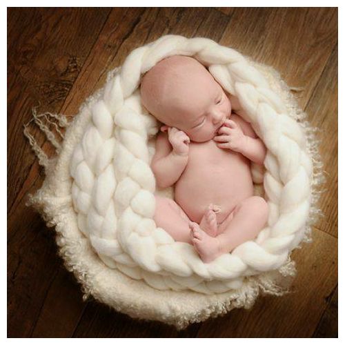 Click Props Newborn Mohair Wool Nest Cream MWNC 300x6cm foto pribor za fotografiju beba