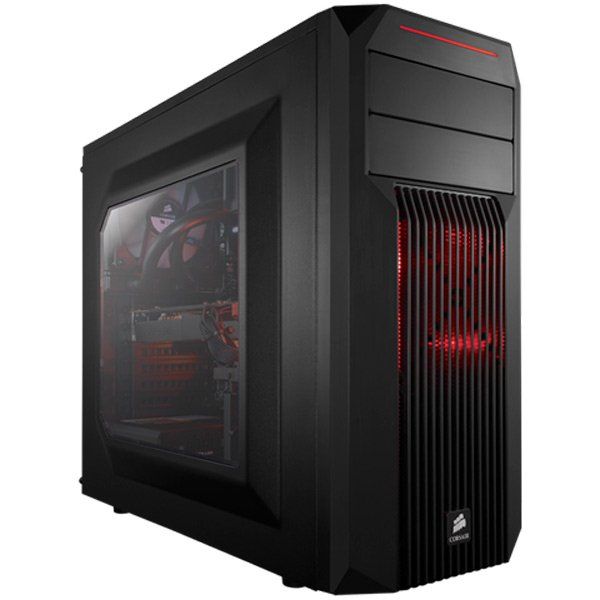 Corsair Carbide Series SPEC-02 Mid Tower Case, Mini-ITX, MicroATX, ATX, Red LED, Black