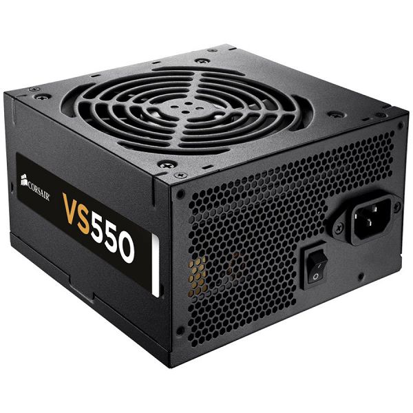 Corsair VS series VS550, 550W, 230V AC, ATX, EPS 12V, PS/2, 120mm fan, up to 85% efficiency, EU version