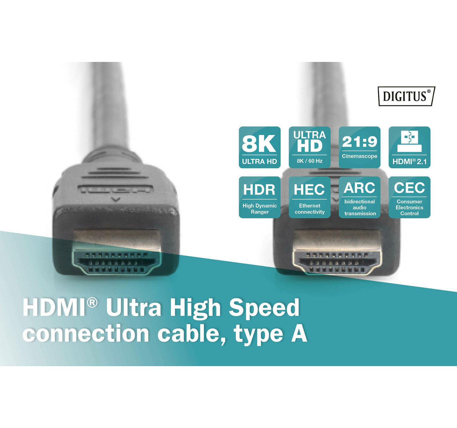 Digitus HDMI Ultra High Speed connection cable type A UHD 8K 60p kabel 2m