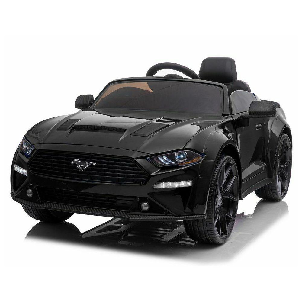 Dječji auto na akumulator Ford Mustang 24V crni, Drift verzija, 2x 25000rpm motor, brzina do 13 km/h, 24V baterija, LED svjetla, prednje EVA rote 2.4 GHz daljinski upravljač, originalna licenca