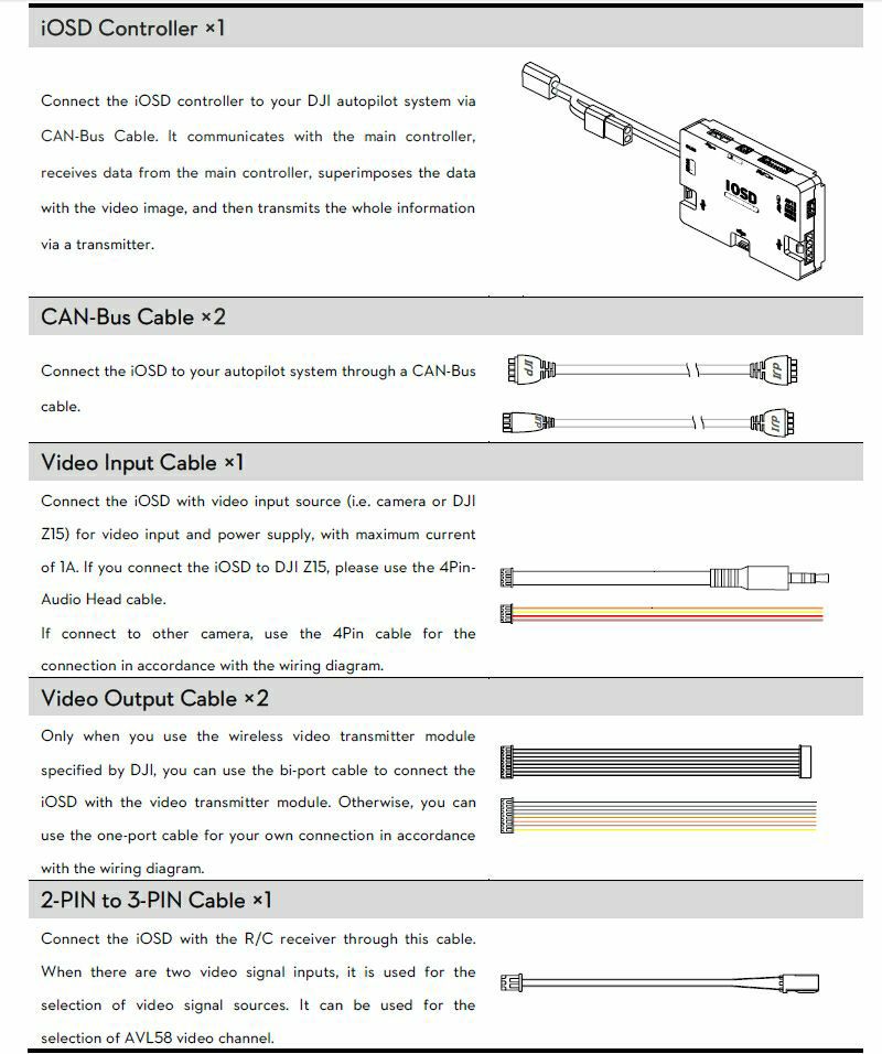 DJI A2 + iOSD Mark II + 2.4 G BT Data link Combo