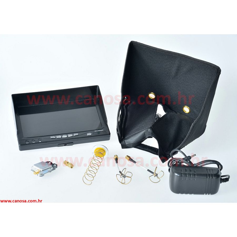 DJI FPV mega Set 400mW TX + big sunhood + charger + LCD 5.8GHz Almighty Diversity RX