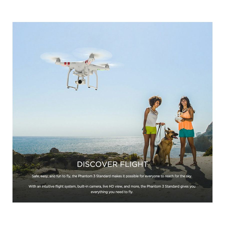 DJI Phantom 3 Standard quadcopter dron 2,7K kamera 3D gimbal + Extra Battery + Backpack Combo (DJI Logo)