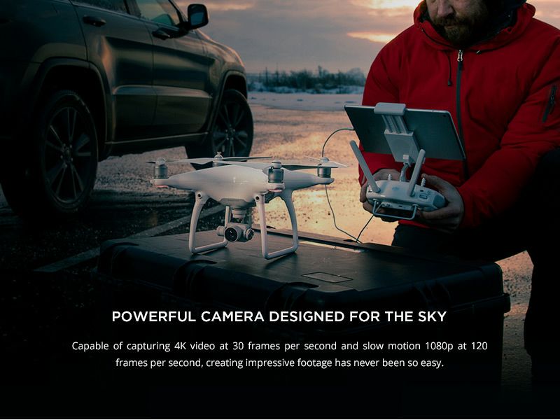 DJI Phantom 4 + One Extra Battery (Quadcopter dron + 4K kamera + 3D gimbal + dodatna baterija)