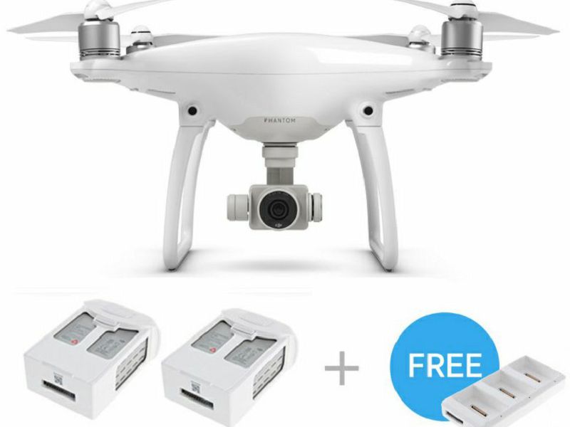 DJI Phantom 4 with Two Extra Batteries (Quadcopter dron + 4K kamera + 3D gimbal + 2x dodatne baterije) + gratis dodatno Battery Charging HUB