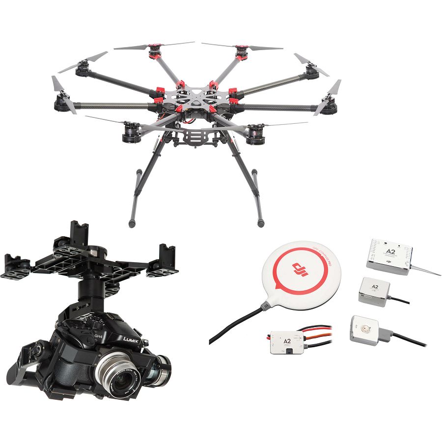 DJI Spreading Wings S1000+ & A2 & Z15 Zenmuse GH4 Gimbal Combo Professional Aircraft multi-rotor Octocopter dron A2 Flight Controller Panasonic GH3/GH4 Gyroscope