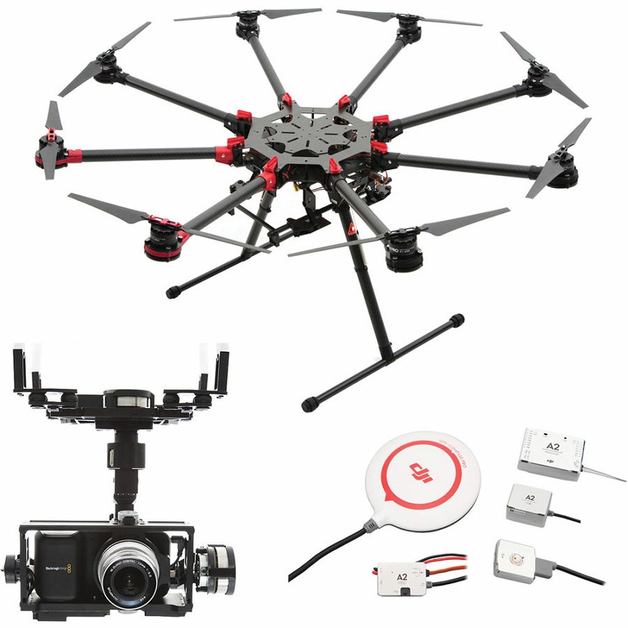 DJI Spreading Wings S1000+ & A2 & Z15 Zenmuse BMPCC ( Blackmagic Pocket Cinema Camera) Gimbal Combo Professional Aircraft multi-rotor Octocopter dron A2 Flight Controller Gyroscope
