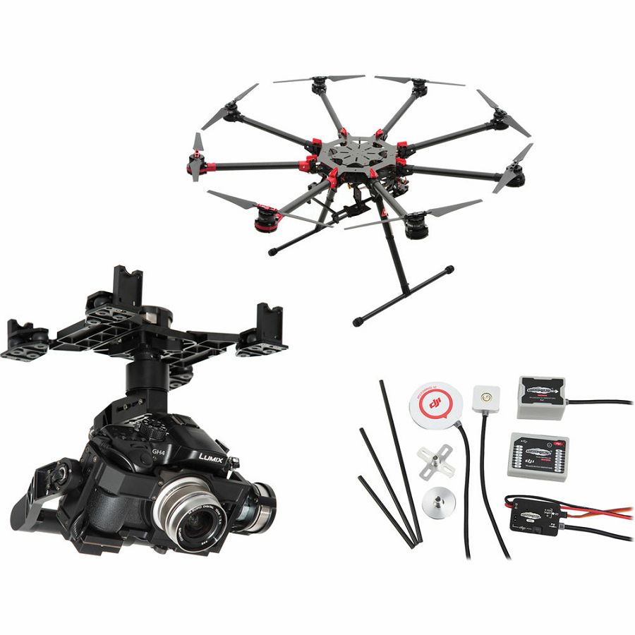 DJI Spreading Wings S1000+ & WKM & Z15 Zenmuse GH4 Gimbal Combo Professional Aircraft multi-rotor Octocopter dron WooKong-M Flight Control System Panasonic GH3/GH4 Gyroscope