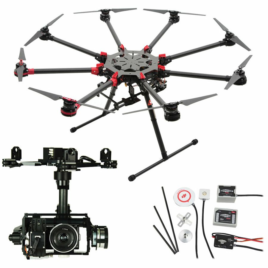 DJI Spreading Wings S1000+ & WKM & Z15 Zenmuse N7 Gimbal Combo Professional Aircraft multi-rotor Octocopter dron WooKong-M Flight Control System Sony NEX-N7 Gyroscope