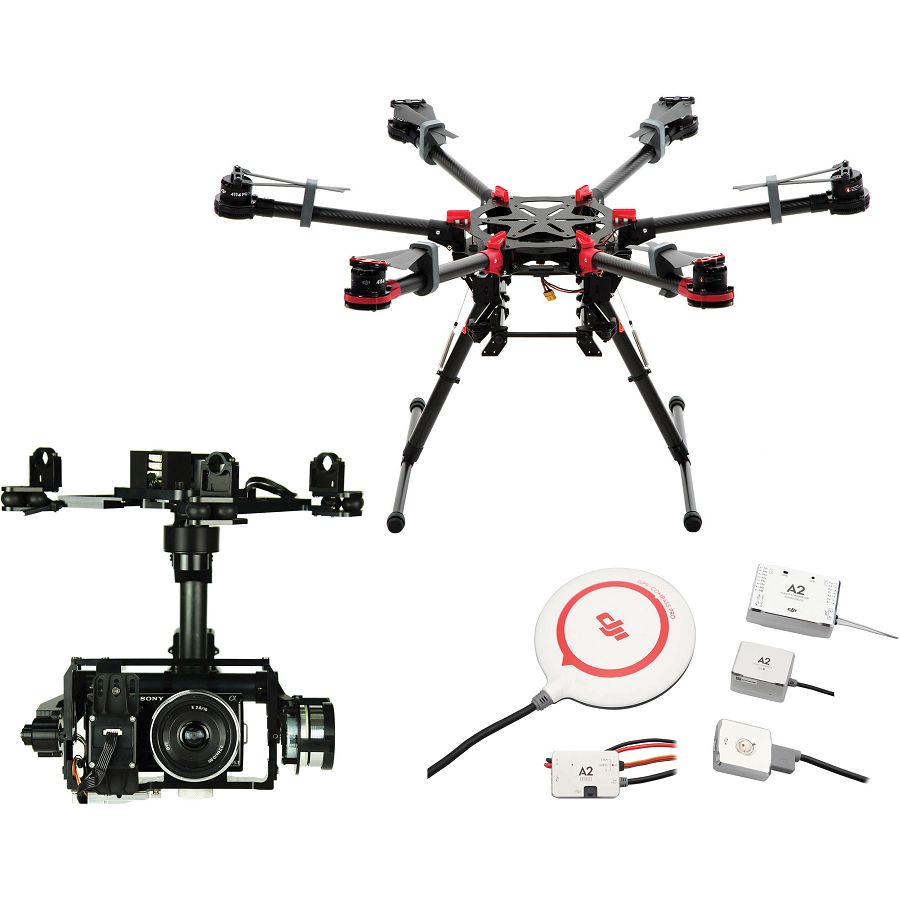 DJI Spreading Wings S900 + A2 Flight Controller + Zenmuse Z15 N7 Gimbal Combo dron Professional Aircraft multi-rotor Hexacopter A2 Zenmuse Nex-7 Gyroscope