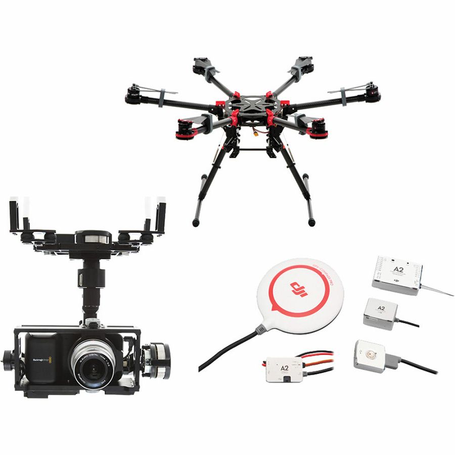 DJI Spreading Wings S900 + A2 Flight Controller + Zenmuse Z15 BMPCC (Blackmagic Pocket Cinema Camera) Gimbal Combo dron Professional Aircraft multi-rotor Hexacopter A2 Gyroscope