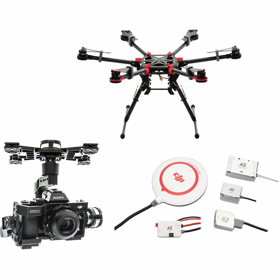 DJI Spreading Wings S900 + A2 Flight Controller + Zenmuse Z15 A7 Gimbal Combo dron Professional Aircraft multi-rotor Hexacopter A2 Zenmuse Sony a7S / a7R Gyroscope