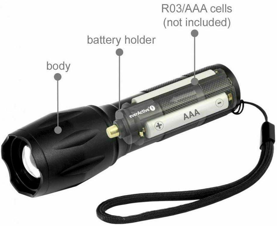 EverActive FL-600 LED flashlight CREE XM-L2 Waterproof lampa vodootporna