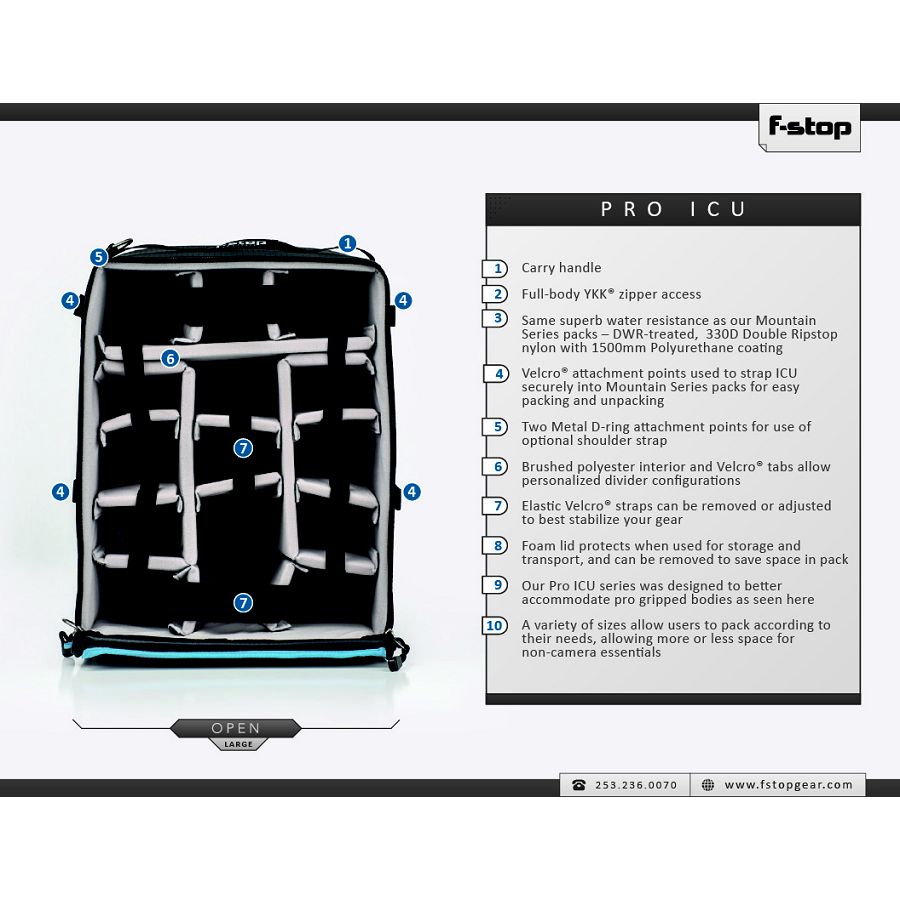 F-stop Large Pro Black m231 ICU - Internal camera Units