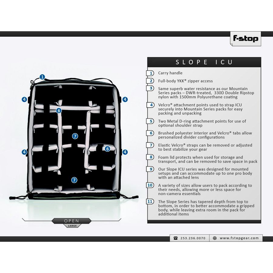 F-stop Medium Slope Black m285 ICU - Internal camera Units