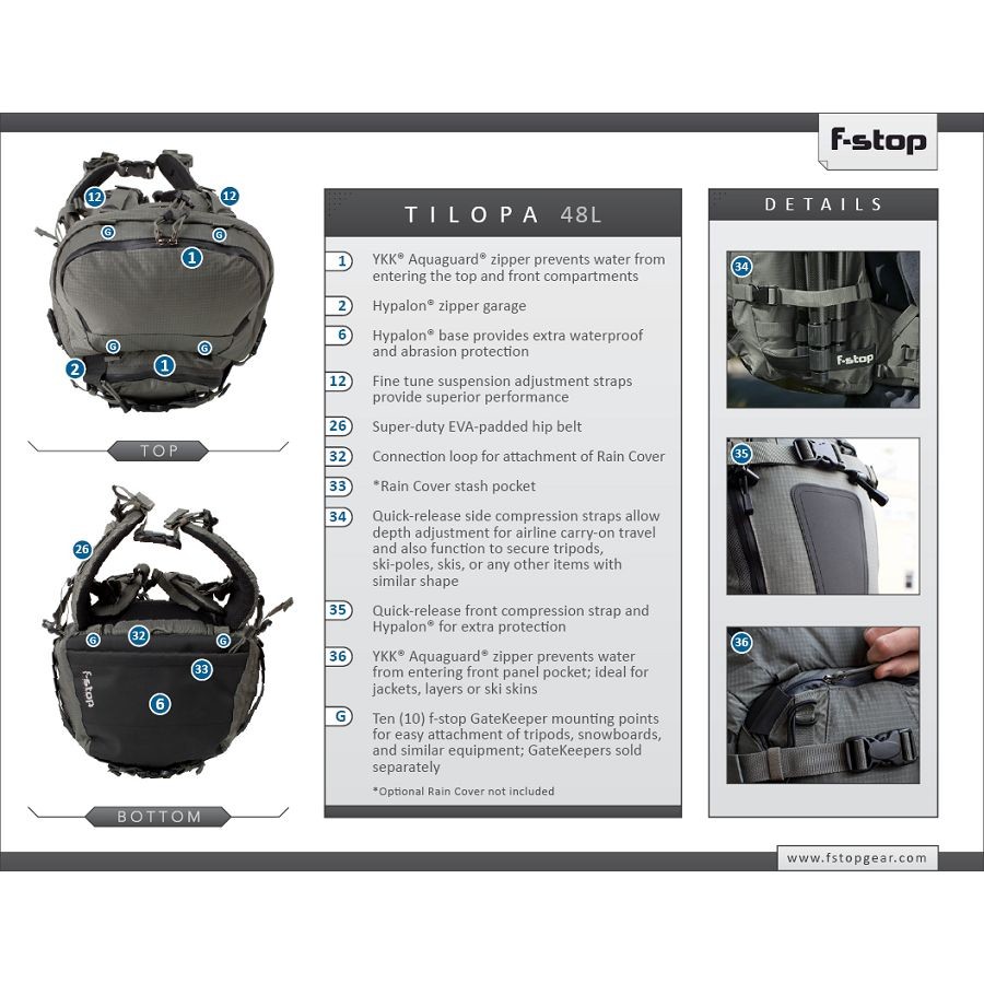 F-stop Tilopa BC Black foto ruksak Mountain series