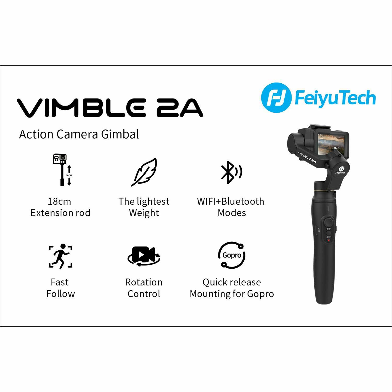 FeiyuTech Vimble 2A Gimbal Stabilizer 3-osni stabilizator za GoPro 5/6/7