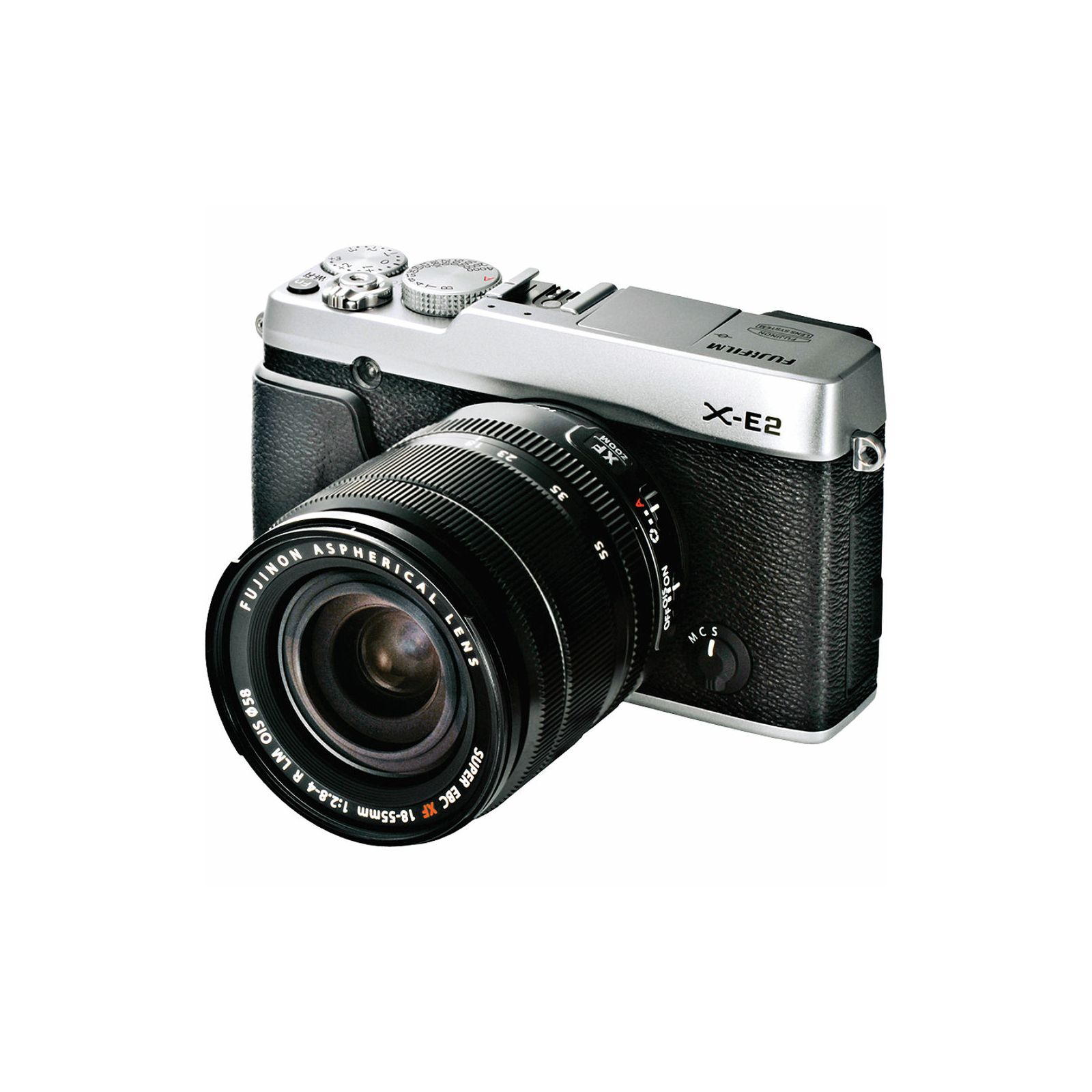 Fuji Finepix X-E2 + 18-55mm f2.8-4 OIS KIT srebreni Fujifilm fotoaparat Body + lens Fujinon 18-55 2.8-4 16MP APS- Trans CMOS II, 3,0" LCD, 1,040K + OVF