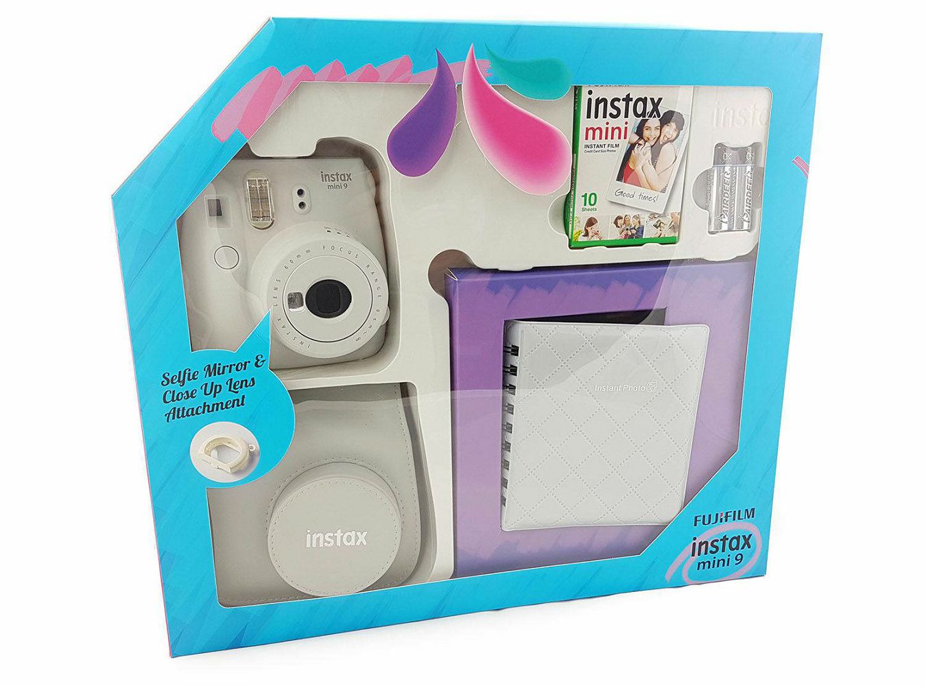 Fuji Instax Mini 9 KIT Smoky White bijeli (fotoaparat + album + 1x10 film papiri + futrola)