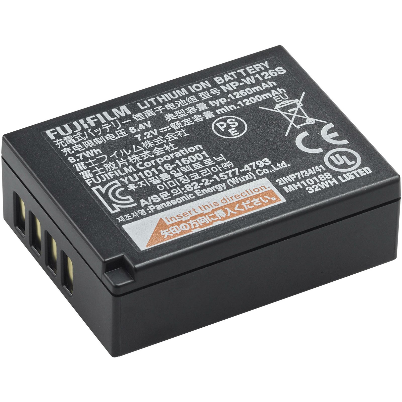 Fujifilm NP-W126S 1260mAh 7.2V baterija za Fuji FinePix X-Pro2, X-T2, T500, HS30EXR, HS33EXR, HS50EXR, X-Pro1, X-A1, X-A2, X-E1, X-E2, X-T1, X-T10 Lithium-Ion Rechargeable Battery
