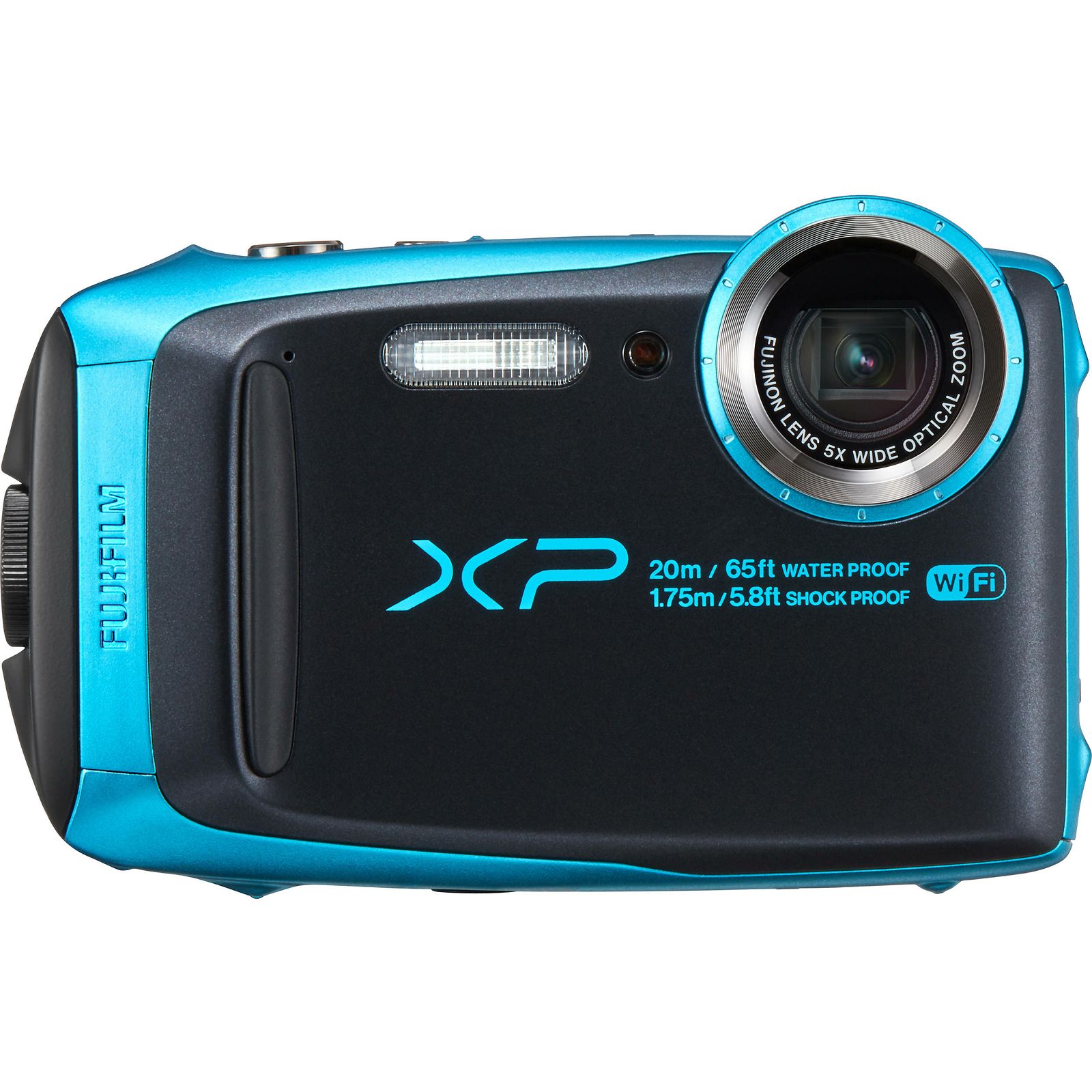 Fujifilm FinePix XP120 Sky Blue Black Fuji XP-120 nebesko plavi crni vodootporni podvodni digitalni fotoaparat WiFi remote 5x zoom 16.4Mpx 28mm BSI-CMOS sensor Digital camera