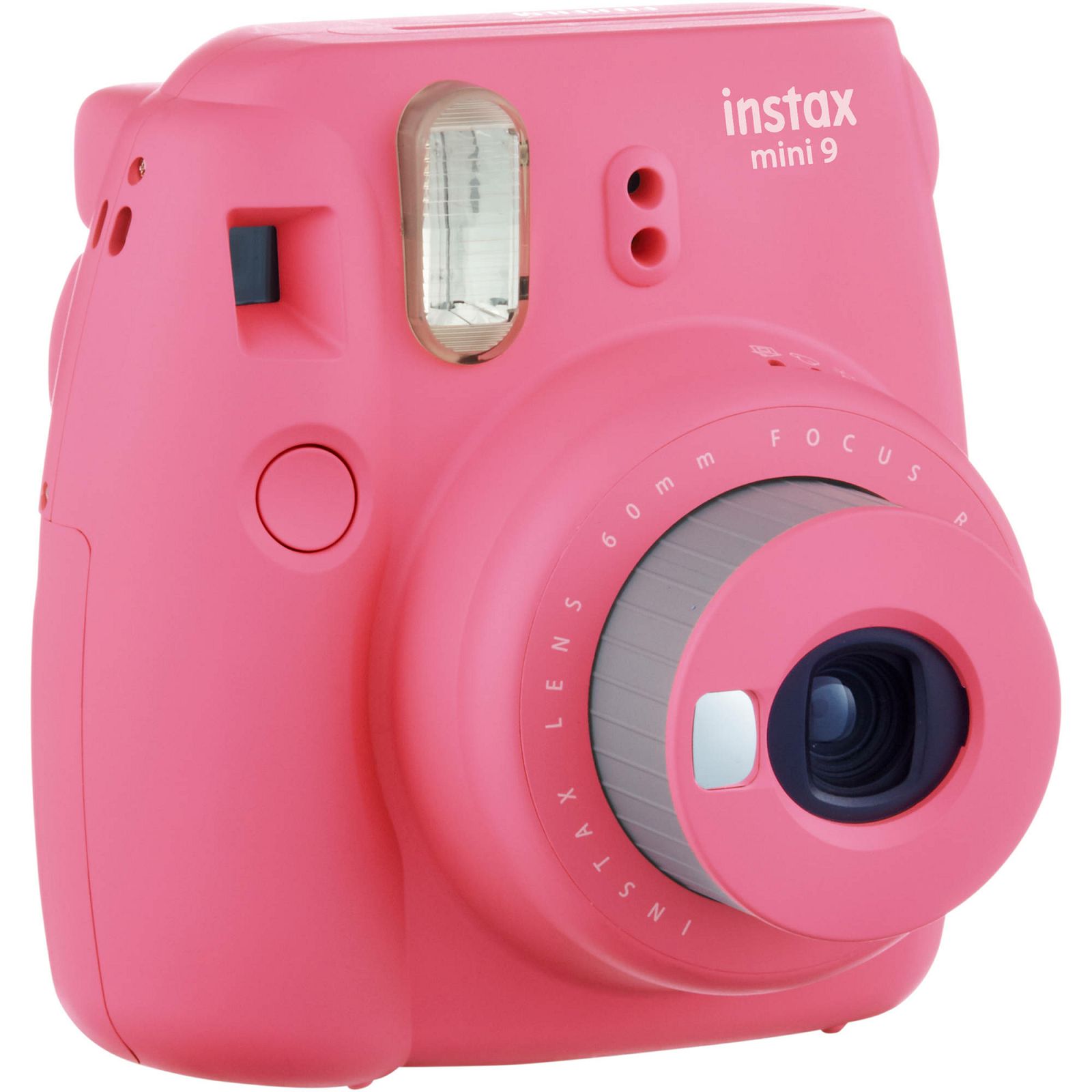 Fujifilm Instax Mini 9 Flamingo Pink rozi polaroid Fuji fotoaparat s trenutnim ispisom fotografije + Fujinon 60mm f/12.7 objektiv