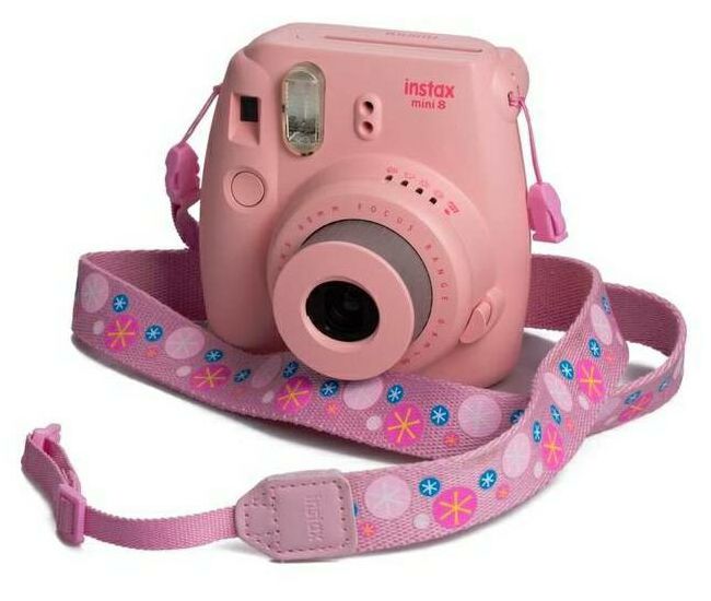 Fujifilm Instax Neck Strap Pink Starlets rozi remen za Fuji polaroidni instant fotoaparat