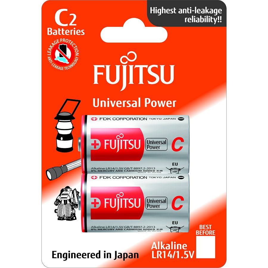 Fujitsu 2x LR14 alkalne baterije LR14(2B)FU alkaline batteries Universal Power Series blister