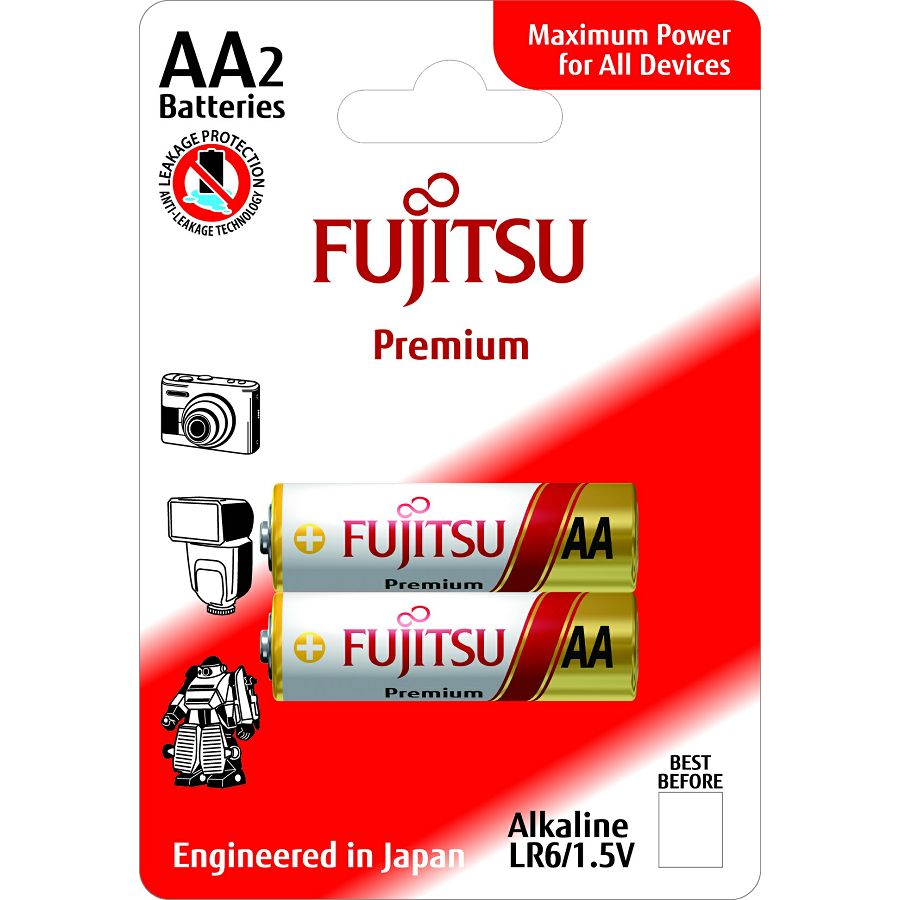 Fujitsu 2x LR6 alkalne baterije LR6(2B)FP alkaline batteries Premium Series