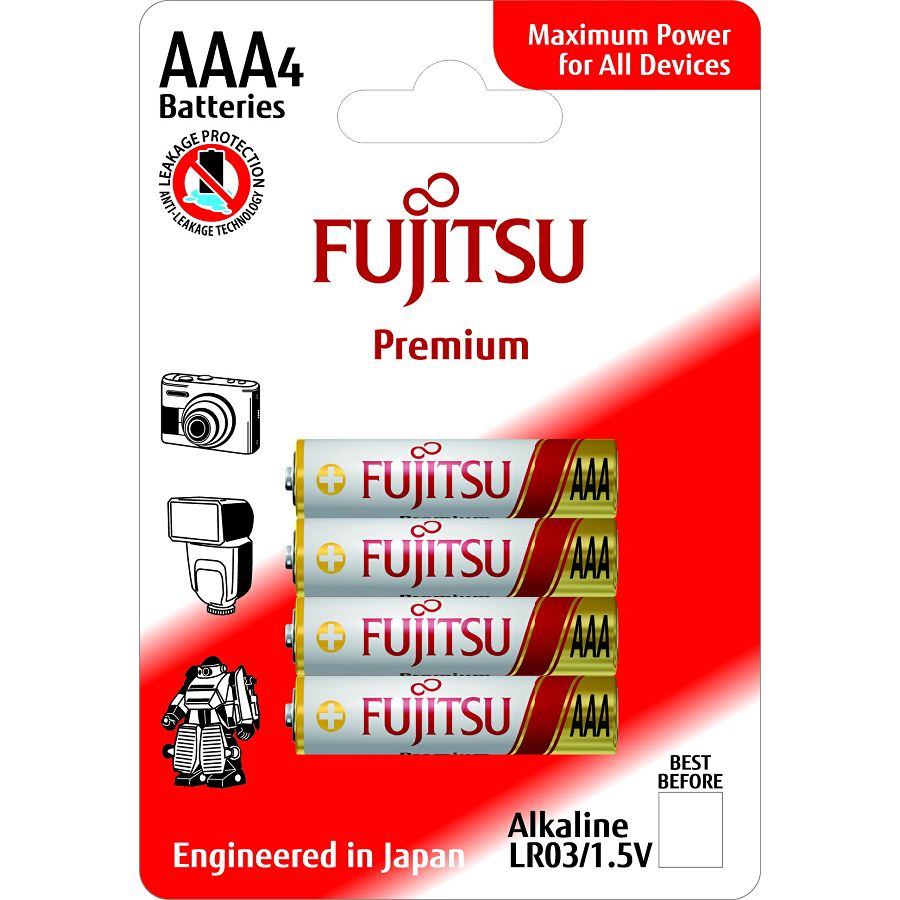 Fujitsu 4x LR03 alkalne baterije LR03(4B)FP alkaline batteries Premium Series