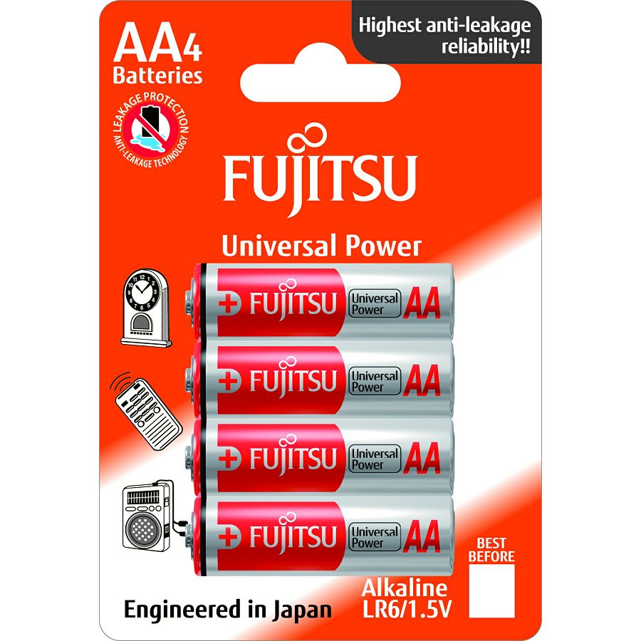 Fujitsu 4x LR6 alkalne baterije LR6(4B)FU alkaline batteries Universal Power Series blister