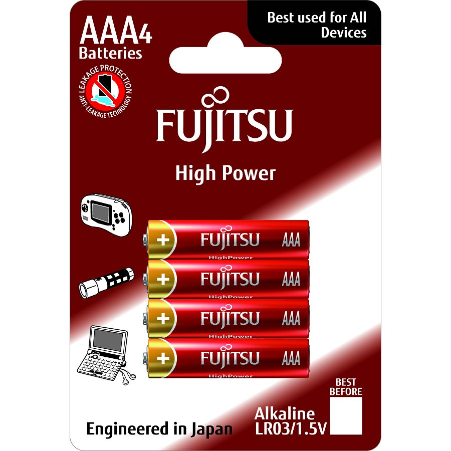 Fujitsu 4x LT03 alkalne baterije LT03(4B)FH alkaline batteriesHigh Power Series