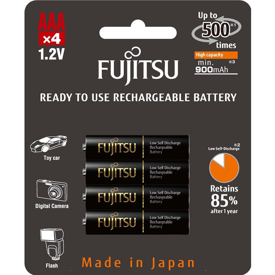 Fujitsu baterije Black 4xAAA 900mAh HR-4UTHCEX (4B)