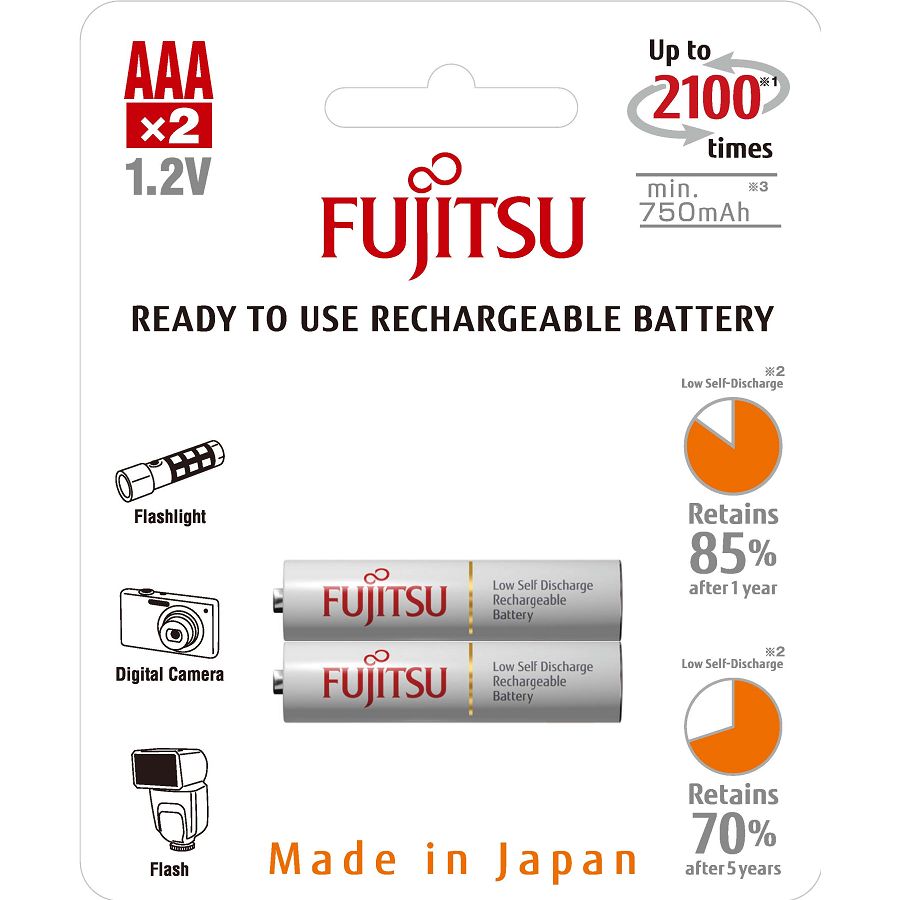 Fujitsu baterije White 2xAAA 750mAh HR-4UTCEX (2B)