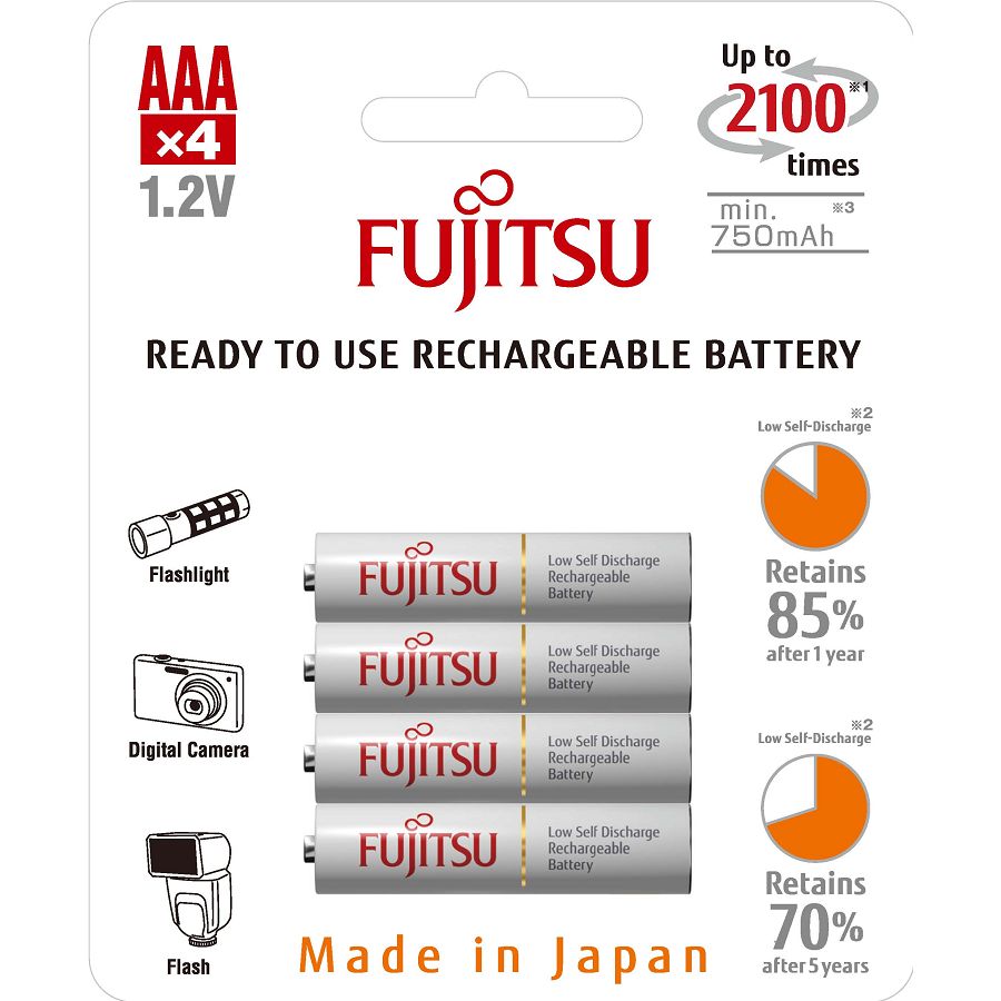 Fujitsu baterije White 4xAAA 750mAh HR-4UTCEX (4B)