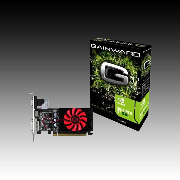 GAINWARD Video Card GeForce GT 620 DDR3 1GB/64bit, 700MHz/535MHz, PCI-E 2.0 x16,HDMI,DVI, Dual Slot Fan Cooler, Retail