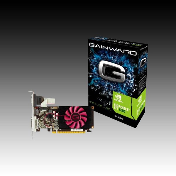 GAINWARD Video Card GeForce GT 630 DDR3 2GB/128bit, 780MHz/1070MHz, PCI-E 3.0 x16,HDMI,DVI, VGA Cooler, Retail