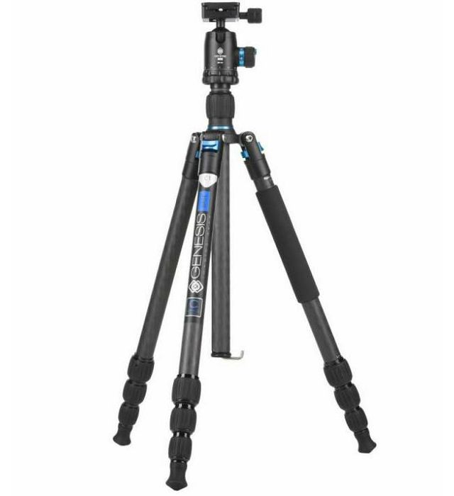 Genesis Base C1 BH-34 KIT Blue plavi komplet Carbon Fiber Tripod karbonski stativ 170,8cm + kuglasta glava ball head 15kg