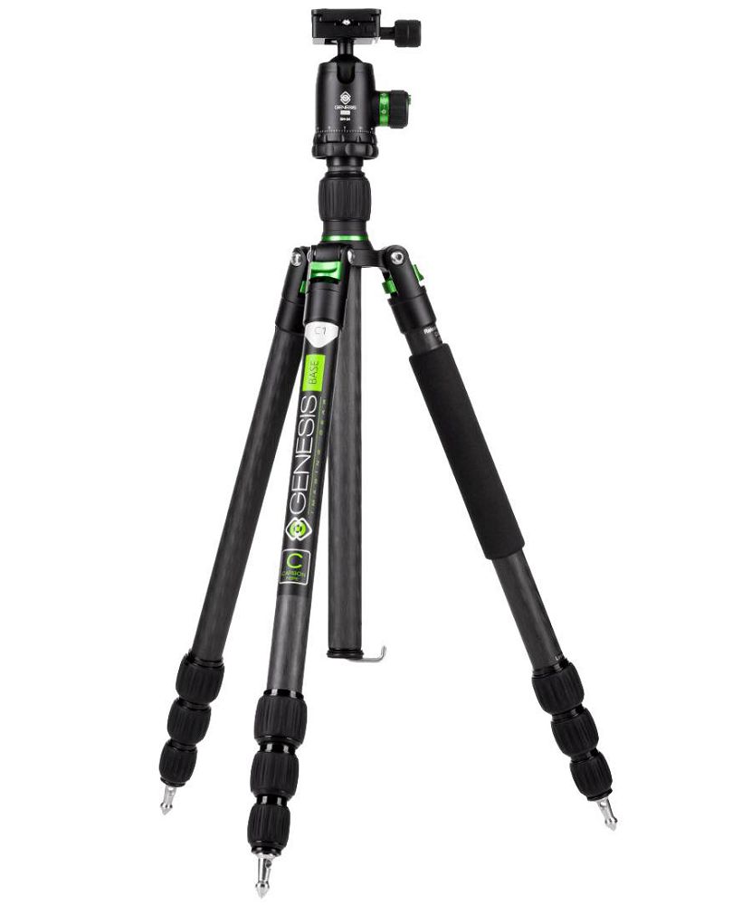 Genesis Base C1 BH-34 KIT Green zeleni komplet Carbon Fiber Tripod karbonski stativ 170,8cm + kuglasta glava ball head 15kg